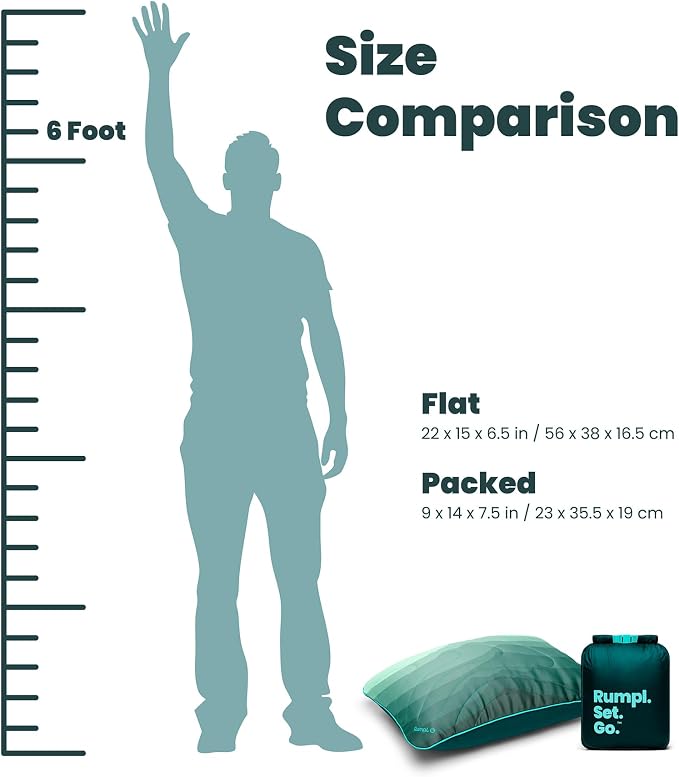 Rumpl Camp Pillow - Packable, Adjustable Comfort for Outdoors and Travel, Cascade Fade