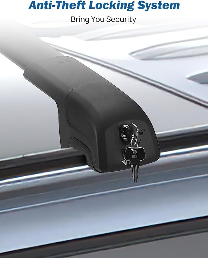 JOYTUTUS Lockable Roof Rack Cross Bars Compatible with Chevy Chevrolet Traverse 2022-2026, Heavy Duty 300LBS Anti-Theft Aluminum Crossbars for Rooftop Cargo Carrier Luggage Kayak Canoe Ski Snowboard