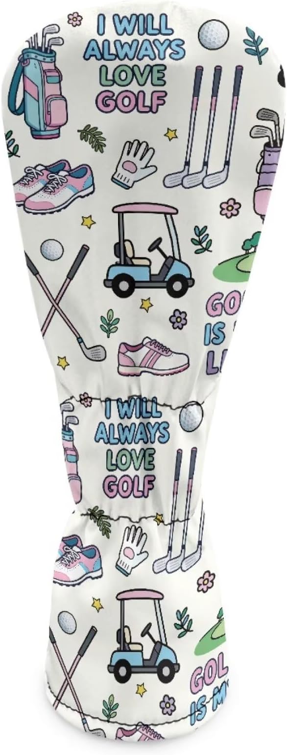Rnyleeg Golf Club Head Covers for Women Driver Head Cover Leather Fairway Wood Headcover Hybrid Headcovers for Golf Clubs