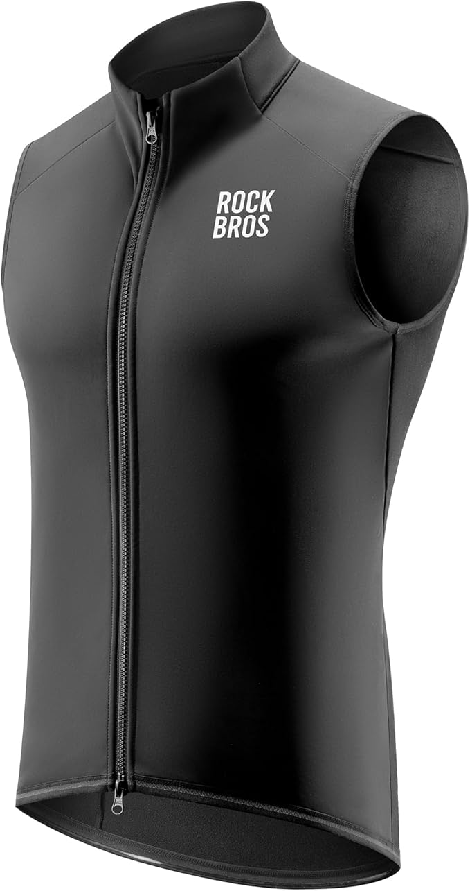ROCKBROS Cycling Vest for Men Women Windproof Sleeveless Thermal Bike Vest Lightweight Shell Stretch Jacket for Running