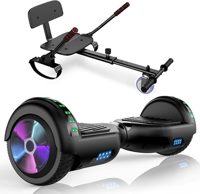 CBD Scooter with Corlorful LED Lights,6.5" Wheels, Dual 300W Motor Scooter for Kids Girls Boys Adults, All Ages