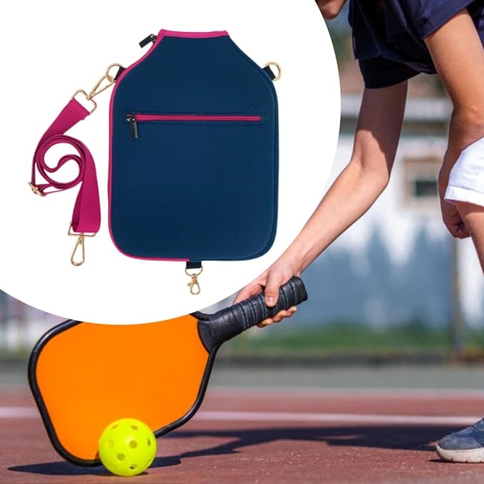 harayaa Pickleball Racket Cover Neoprene Protective Paddle Storage Carrier Pouch with Zipper And Detachable Adjustable Shoulder Strap Suitable for Facility Tr