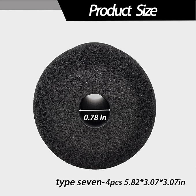 Foot Foam Pads Rollers(5.7 * 3.14 * 3.14in) for Exercise Machine, Inversion Table, Workout Bench, Sits Ups Replacement Parts, Home Gym Accesories