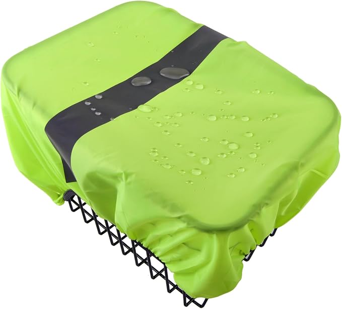 Bike Basket Cover Reflective Bike Front Basket Rain Cover Green