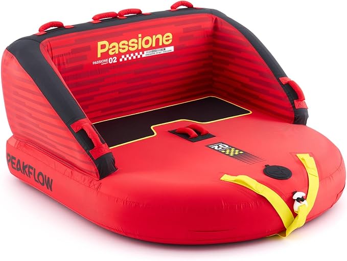 PEAKFLOW Towable Tube,Boat Tube,1-3 Person,Tubes for Boating,PVC Liner and Full Nylon Cover,Lake & Ocean Fun