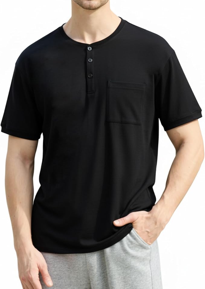 Merino Wool Crewneck T Shirts for Men for Athletic Running Workout, Lightweight Mens Moisture Wicking Shirts