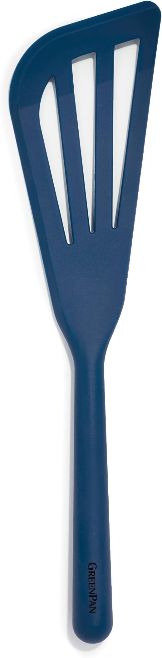 GreenPan Silicone Fish Turner Spatula, Slotted Cooking Kitchen Utensil, Flexible Rubber Nonstick Cookware, Rigid Steel Core, Heat-Resistant, Anti-Slip Handle, BPA-Free, Dishwasher Safe, Blue