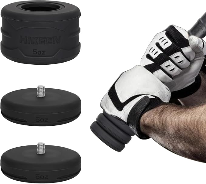 Hikeen 6 PCS Baseball Bat Grip Choke Up Rings Bat Choke with Baseball Bat Weighted Swing Knob 15 OZ for Baseball Softball Teeball Tball Swing Training Baseball Bat Accessories