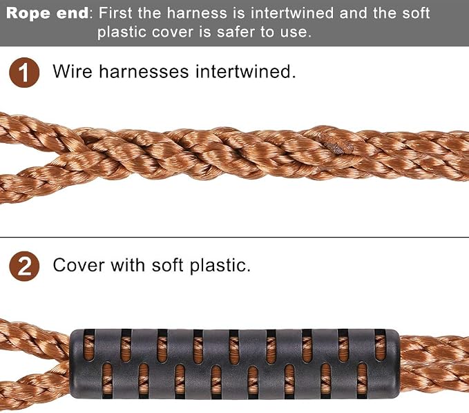 SELEWARE Hammock Straps, Tree Swing Rope, Hammock Chair Hanging Rope Kit W/Carabiner Snap Hook Holds to 1000lbs, for Outdoor Playground Swings Hammock Yoga Boxing, 8 ft, 2 Pack