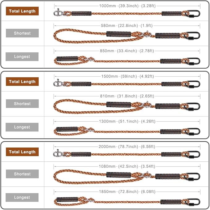 SELEWARE Tree Swing Rope Hammock Chair Strap Hanging Kit, Length Adjustable Nylon Rope Holds to 1000lbs, Perfect for Playground Set, Children Swing, Outdoor Hammock and Hanging Chair, 80 Inch