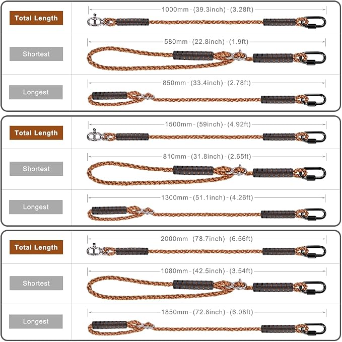 SELEWARE Tree Swing Ropes Hammock Chair Straps Hanging Kit, Length Adjustable Nylon Rope Holds to 1000lbs, Perfect for Playground Set, Children Swing, Outdoor Swing Hanging Straps, 2 Pack 80inch