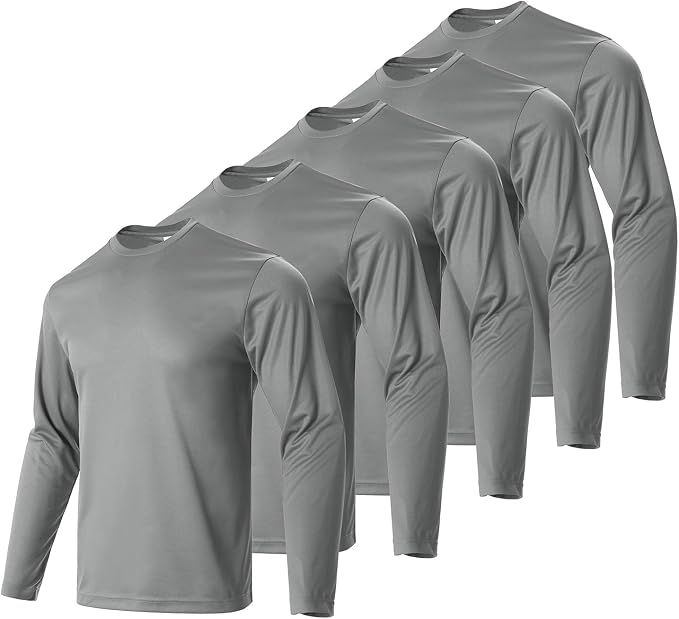 Mens Long Sleeve T-Shirts Casual Crew Neck Tee Shirt Summer Soft Running Swimming Cycling Fishing Tops