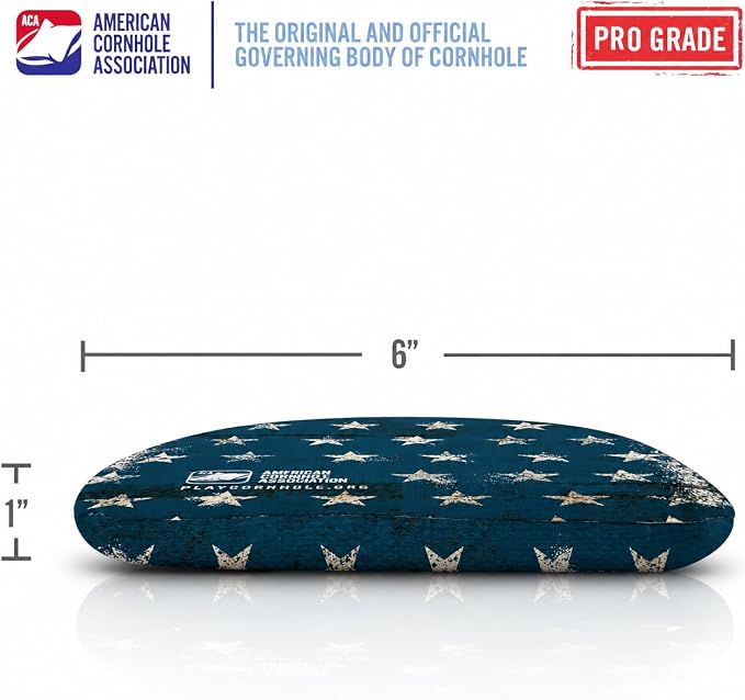 ACA Synergy Pro Professional Cornhole Bags Dual Sided Regulation 6x6 Set of 4 Vintage Flag