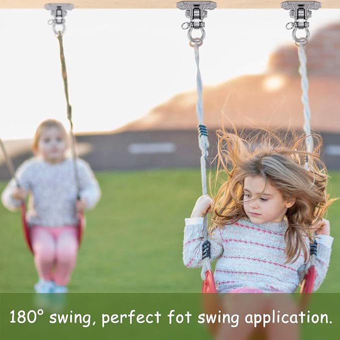 IOH Heavy Duty Swing Hanger Stainless Steel 304 Antirust - 2000 lb Capacity, 180 Silent, Playground Porch Yoga Seat Trapeze, Hammock Chair, Hanging Kit, Indoor Outdoor Set, Patent Design