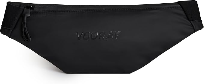 Vooray Men & Women Active Fanny Pack – Adjustable For Running, Biking & Hiking Matte Black