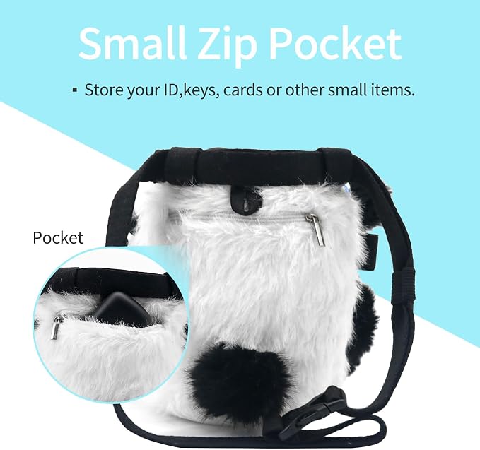 NewDoar Chalk Bag for Rock Climbing Bouldering Panda Chalk Bag Bucket with Quick-Clip Belt & Zippered Pocket Rock Climbing Gear Equipment for Men Women Children