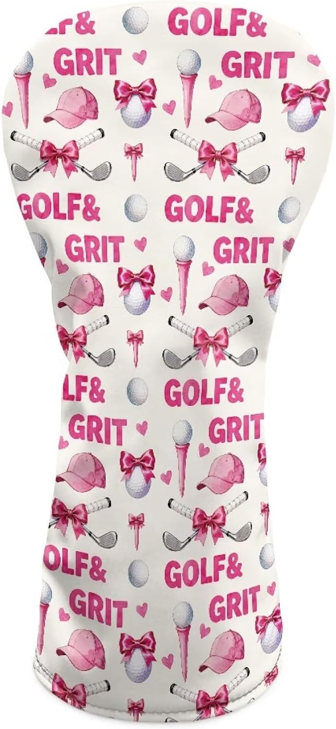 Rnyleeg Golf Club Head Covers for Women Driver Head Cover Leather Fairway Wood Headcover Hybrid Headcovers for Golf Clubs