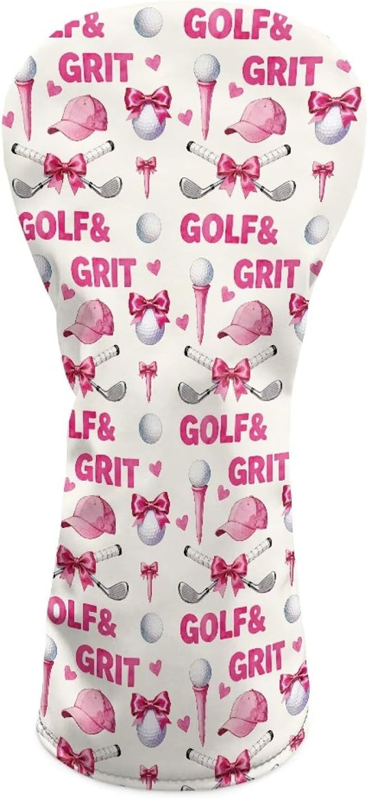 Rnyleeg Golf Club Head Covers for Women Driver Head Cover Leather Fairway Wood Headcover Hybrid Headcovers for Golf Clubs
