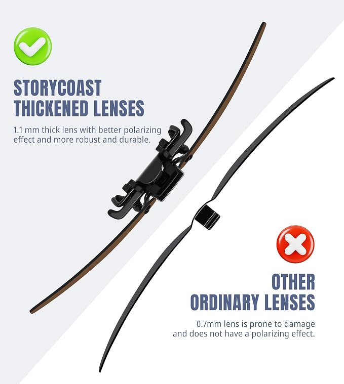 STORYCOAST Clip On Sunglasses for Men Women Polarized Fit Over Prescription Glasses Sports Fishing Driving