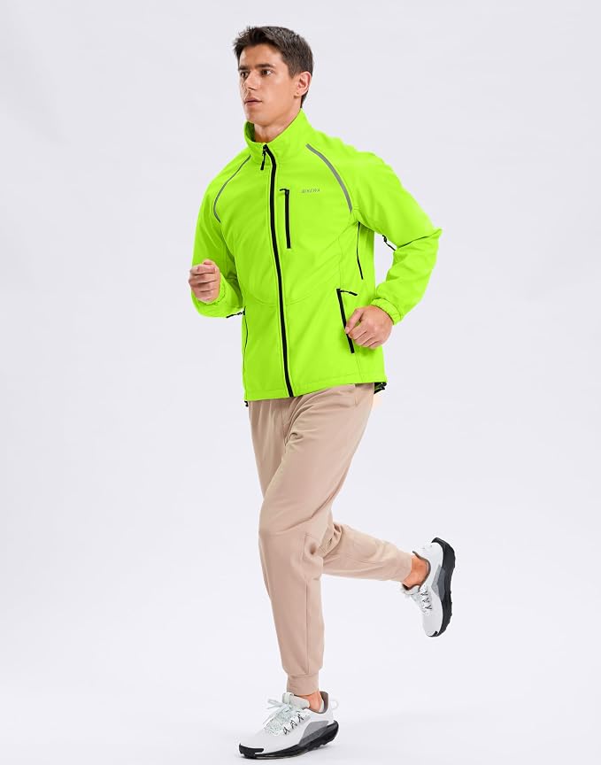 Bikewa Men's Winter Cycling Jackets Thermal Warm Water Resistant Bike Running Windproof Jacket