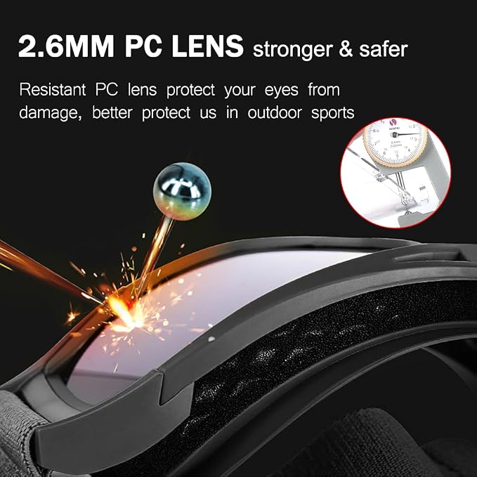 Tactical Airsoft Goggles Anti Fog Shooting Glasses Impact Resistant Safety Goggles with 3 Interchangable Lens