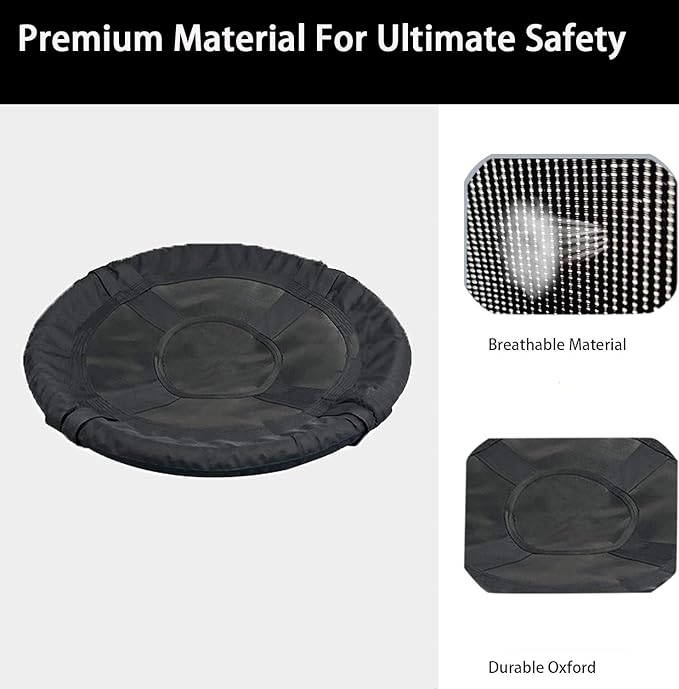 40-Inch Tree Swing Replacement Fabric，Saucer Swing Replacement Cover，Round Saucer Swing Seat Cover, Oxford Fabric(Black, 40) (Black, 40 inch)