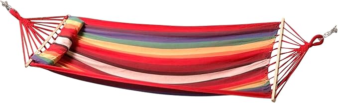 Bliss Hammocks Caribbean Hammock, 48 Inch Wide Bed with Detachable Pillow & Zinc-Coated Hardware - 265 Pound Capacity, Tequila Sunrise