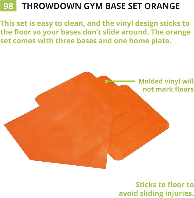Champion Sports Throw Down Base Sets – Durable Baseball & Softball Practice Bases for Indoor & Outdoor Training