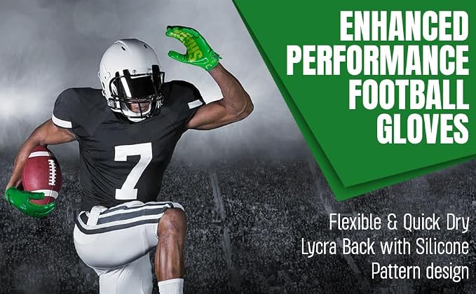 Non-Slip Tacky Football Gloves Ball Feel Sensation, Football Receiver Gloves in Youth, Adult, and Kid Sizes, Ultra Sticky Silicone Strong Palm Grip