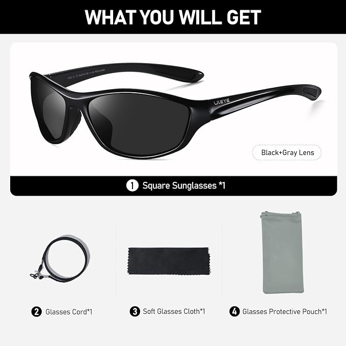 LKEYE Bifocal Reading Sunglasses Men Women Sports Style Sun Reader Wrap Around Build-In UV Protection Driving glasses LK6092