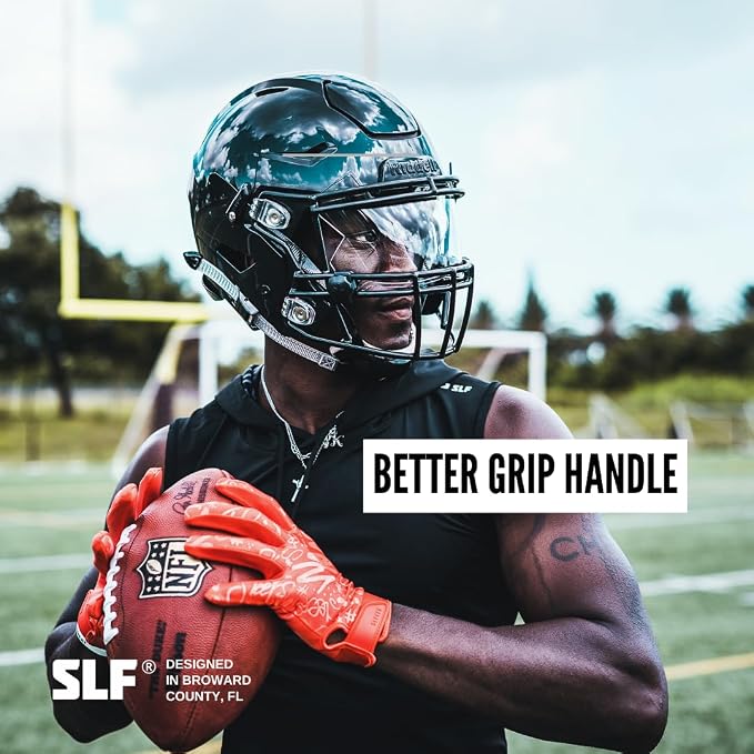 SLEEFS Football Receiver Gloves [1 Pair] - No Slip, Crazy Sticky Silicone Grip - Youth and Adult Sizes