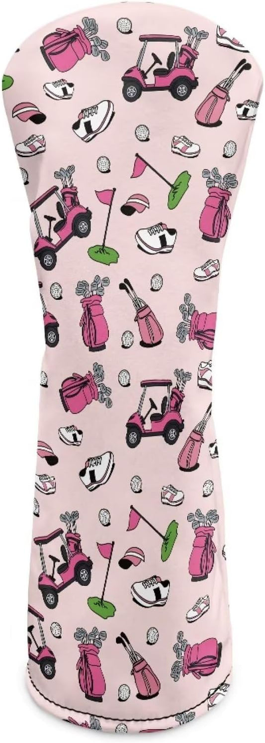 Rnyleeg Golf Club Head Covers for Women Driver Head Cover Leather Fairway Wood Headcover Hybrid Headcovers for Golf Clubs