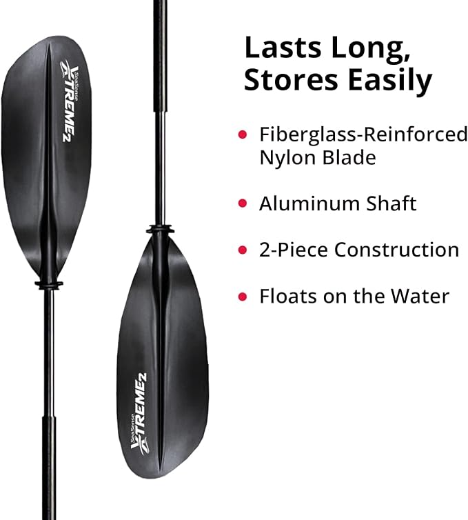 SeaSense Xtreme 2 Kayak Paddle, 96” - Fiberglass Reinforced Nylon Blades, 2-Piece Construction - Great for Sport, Sea, Whitewater, Recreational & Fishing Kayaking