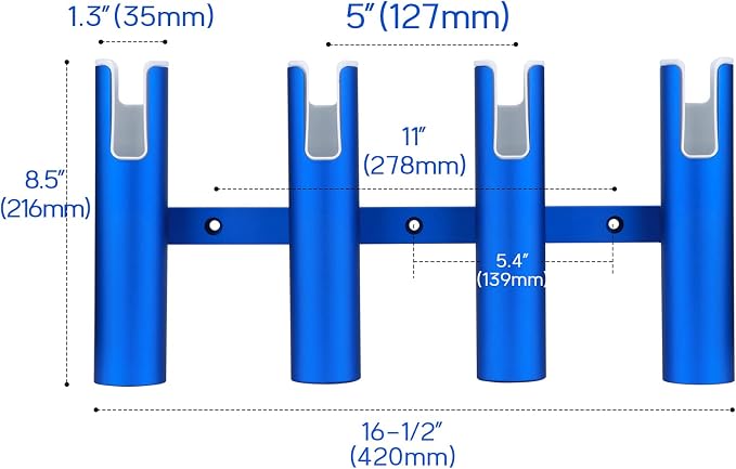 Aluminium Wall-Mounted Fishing Rod Holder for Boat, Garage & Marine - Holds Rods & Poles
