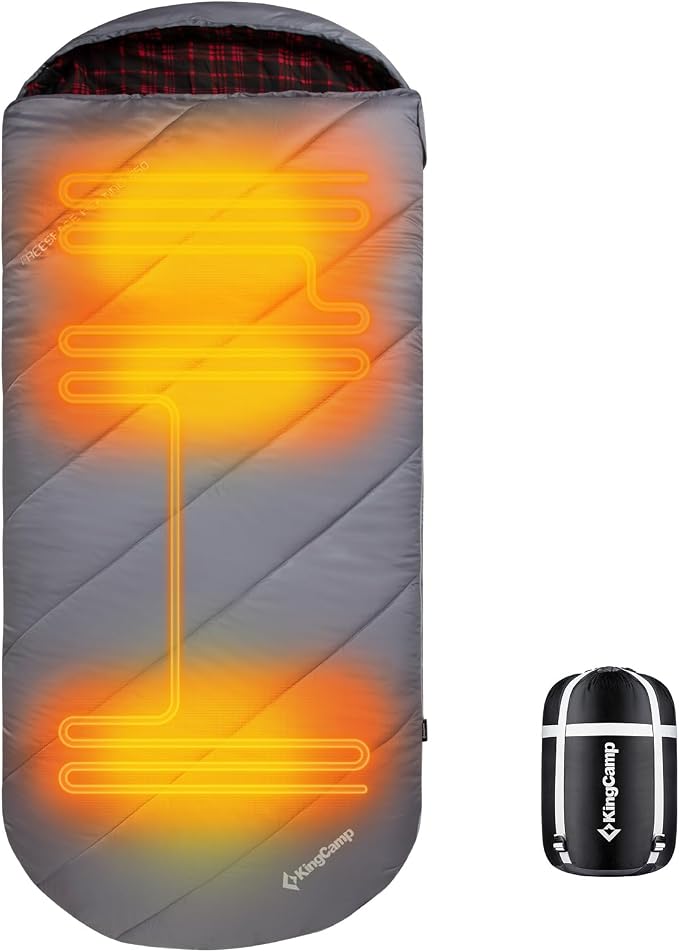 KingCamp Sleeping Bag for Adults Big and Tall, Cold Weather Camping Sleeping Bag with Soft 100% Cotton Flannel Lining, Portable Lightweight Outdoor Traveling & Car Camping