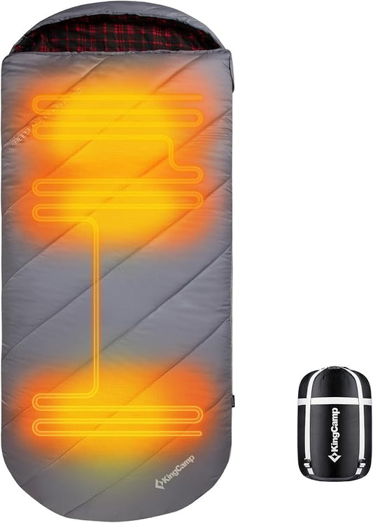 KingCamp Sleeping Bag for Adults Big and Tall, Cold Weather Camping Sleeping Bag with Soft 100% Cotton Flannel Lining, Portable Lightweight Outdoor Traveling & Car Camping