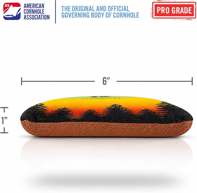 ACA Synergy Pro Professional Cornhole Bags Dual Sided Regulation 6x6 Set of 4 Retro Sasquatch