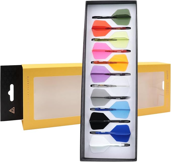 CUESOUL ROST 77 Integrated Dart Shaft and Flight Big Wing/Standard Shape Colour Collection Pack of 12 pcs