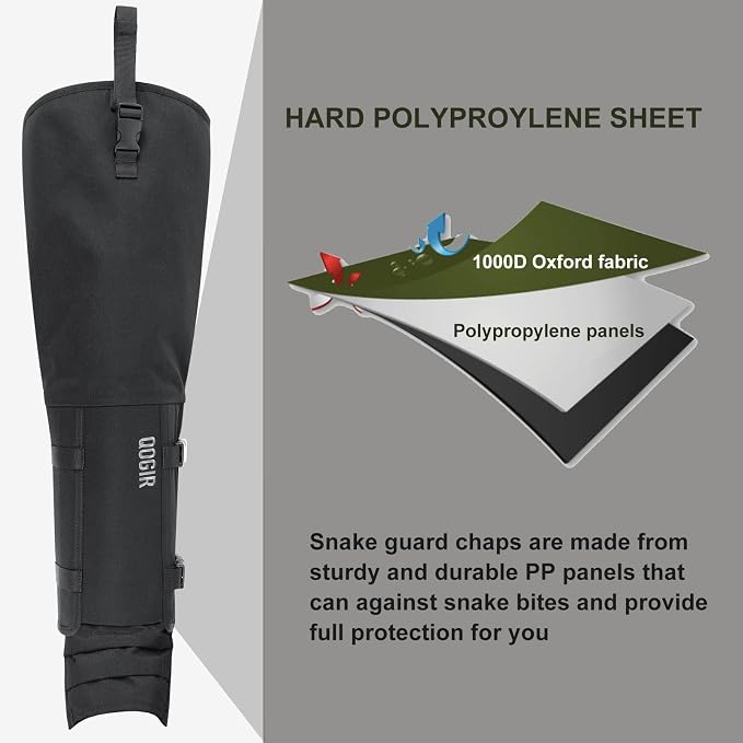 skiguard Snake Gaiter Chaps for Hunting: Snake Bite Protection for Ankle to Thigh Snake Chap, Waterproof Snake Gaiter for Men