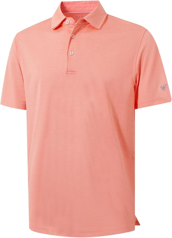 M MAELREG Men‘s Golf Shirts Short Sleeve Ultra-Light Soft Performance Quick Dry Athletic with UPF 30+ Polo Shirts for Men