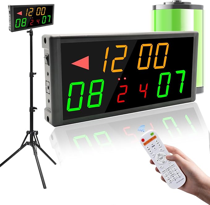 Portable Digital Scoreboard with Tripod,Multiple Sport Electronic Scoreboard with LED Display