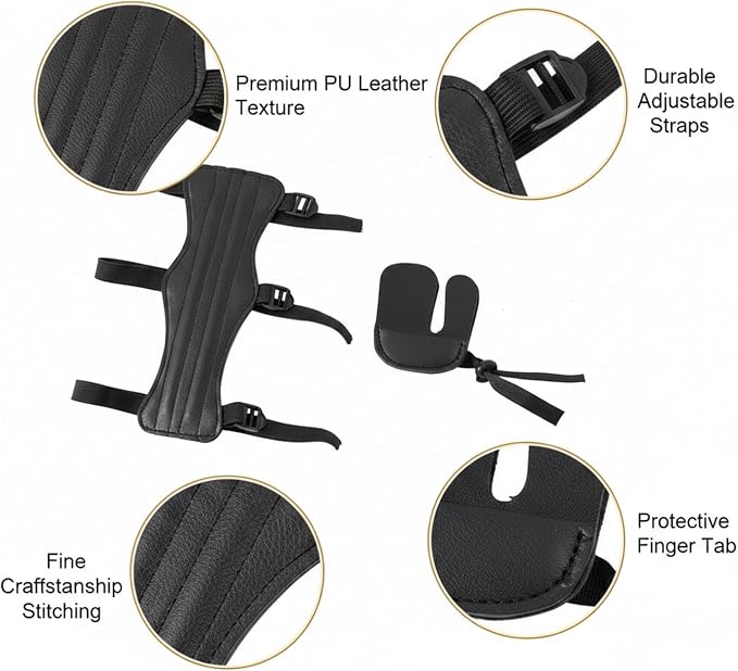 Archery Arm Guard PU Leather Forearm Protection for Bow String Slap (1 PC)