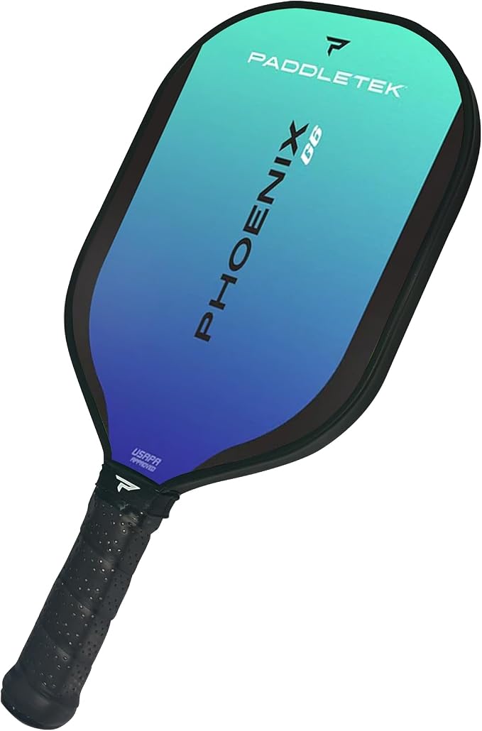 Paddletek Phoenix G6 Pickleball Paddle | Professional Pickleball Paddles with Honeycomb Core, Polycarbonate Surface, Graphite PolyCore & High Tack Performance Grip | USAPA Approved