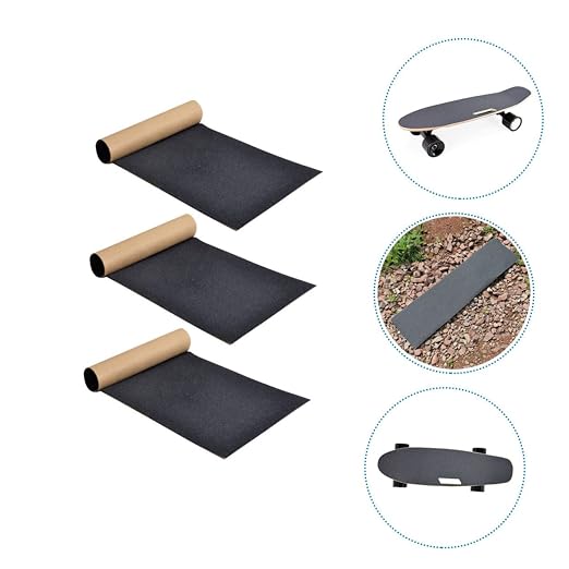 3Pcs Grip Tape for Skateboards Wear Resistant Sandpaper Convenient Skateboard Parts Non Slip Surface for Enhanced Safety and Protection