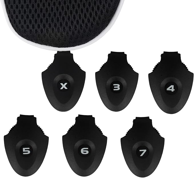 Andux 2 Pack Long Neck Golf Hybrid Club Head Covers Dial No. Tag CTMT-01 | Mesh Breathable material | all the Same Size | Coloured Piping | Pull-On Closure