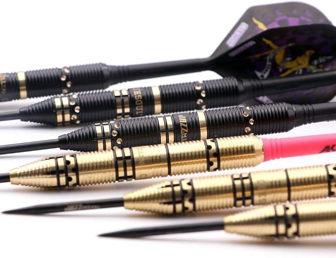 CUESOUL Jazz-Metal Luxury Steel Tip Darts Set 21g/24g/26g with AK5 Integrated Dart Flights