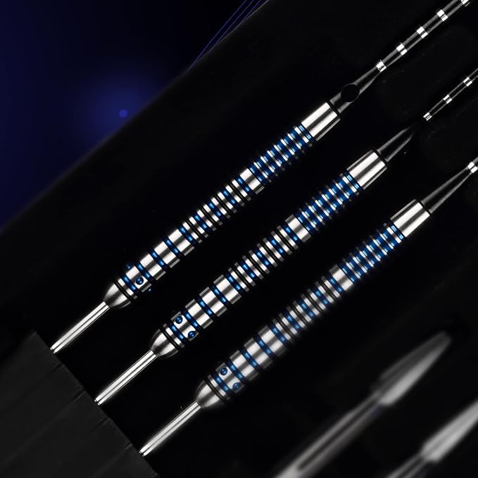 Formula Sports 90% Tungsten Steel Tip Darts Set - Professional Darts Metal Tip Set Available in 21g/22g/23g/24g, with Aluminum Shafts, Tungsten Barrels, Extra Flights, Sharpener