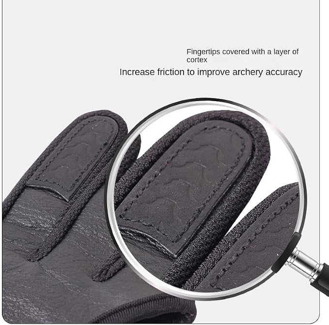 2pcs Archery Gloves Shooting Hunting Leather Three Finger Tab Protector Three Finger Guard for Recurve Bow Compo ﻿