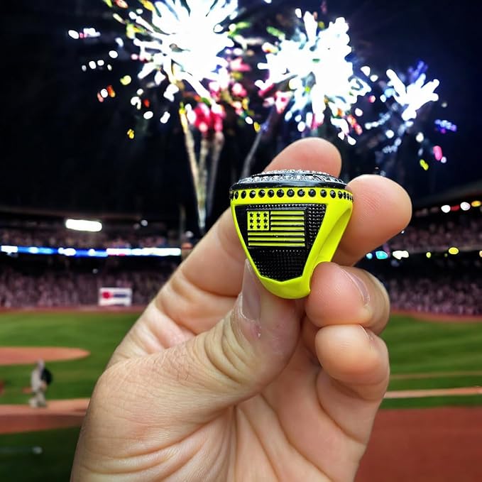 Legacy Rings 1 or 12 Pack Neon Yellow Baseball Softball Championship Trophy Ring Award for Tournament Champion or Finalist