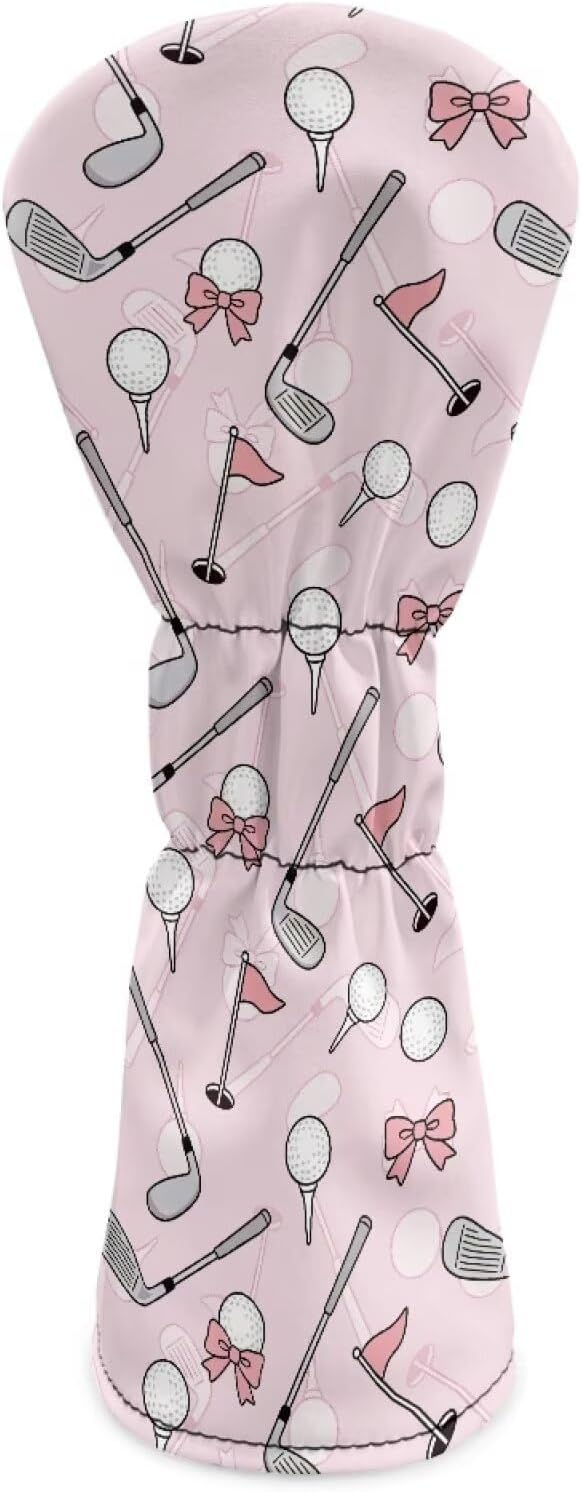 Rnyleeg Golf Club Head Covers for Women Driver Head Cover Leather Fairway Wood Headcover Hybrid Headcovers for Golf Clubs